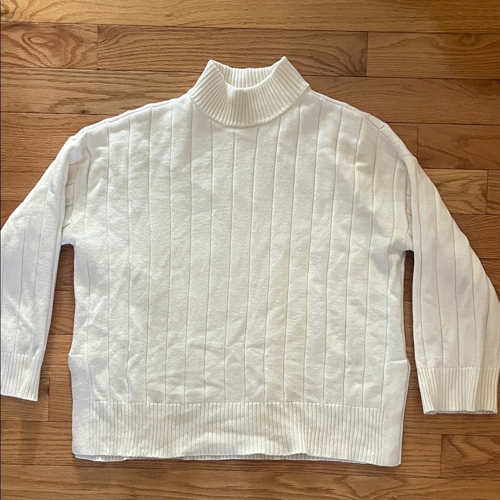 Lulu's Ivory Ribbed Turtleneck Sweater